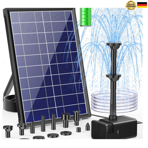Solarbrunnen mit akku 3600mah - solarbrunnen,